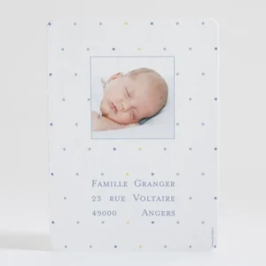 Faire-part de naissance Petits pois deux photos*Faire-part Elégant Best