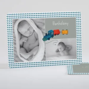 Faire-part de naissance Petit train photos*Faire-part Elégant Sale
