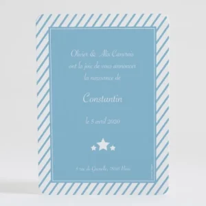 Faire-part de naissance Petites rayures diagonales*Faire-part Elégant Outlet