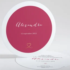 Faire-part de naissance Petit coeur dore*Faire-part Elégant Hot