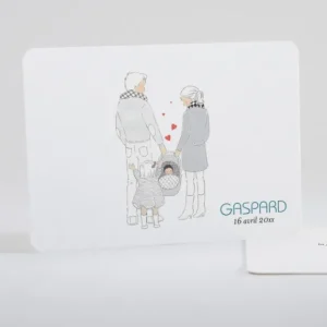 Faire-part de naissance Petit amour paysage 2 enfants*Faire-part Elégant Outlet