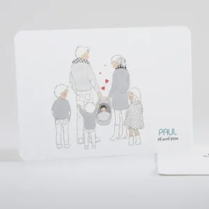 Faire-part de naissance Petit amour paysage 4 enfants*Faire-part Elégant Best