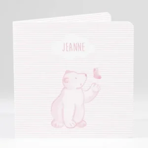Faire-part de naissance Petit ours polaire photo*Faire-part Elégant New