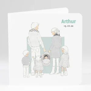 Faire-part de naissance Petit amour 4 enfants*Faire-part Elégant Fashion