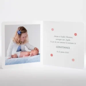 Faire-part de naissance Petits boutons colores*Faire-part Elégant New