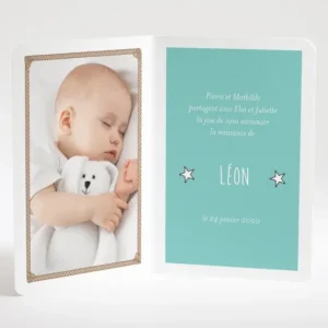 Faire-part de naissance Petit cowboy prenom*Faire-part Elégant Discount
