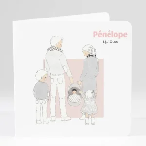 Faire-part de naissance Petit amour 3 enfants*Faire-part Elégant Sale