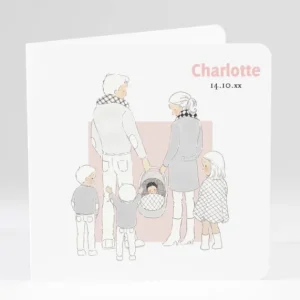 Faire-part de naissance Petit amour 4 enfants*Faire-part Elégant Fashion
