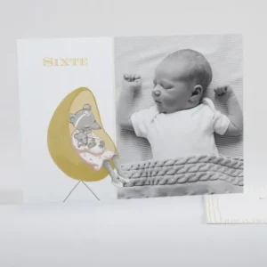 Faire-part de naissance Petite souris endormie*Faire-part Elégant Outlet