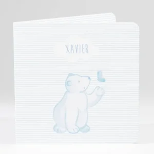 Faire-part de naissance Petit ours polaire photo*Faire-part Elégant New