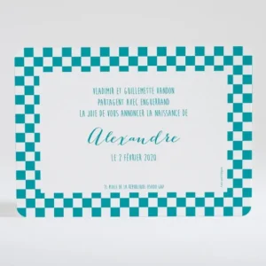 Faire-part de naissance Petit pattern carre*Faire-part Elégant Fashion