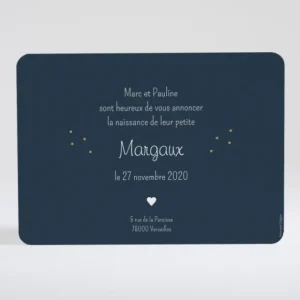 Faire-part de naissance Petit coeur*Faire-part Elégant Outlet