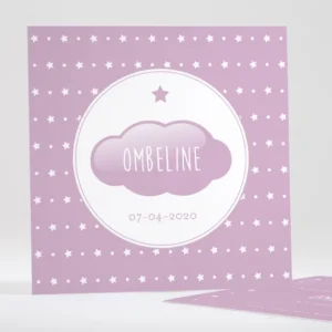 Faire-part de naissance Petit nuage*Faire-part Elégant Fashion