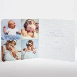 Faire-part de naissance Petit ours polaire photo*Faire-part Elégant New