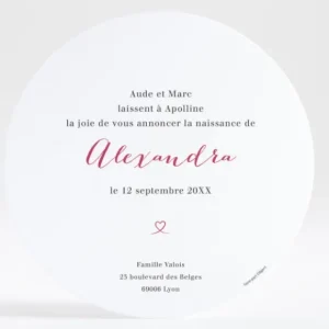 Faire-part de naissance Petit coeur dore*Faire-part Elégant Hot