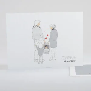 Faire-part de naissance Petit amour paysage 2 enfants*Faire-part Elégant Outlet