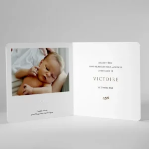 Faire-part de naissance Petit feuillage*Faire-part Elégant Fashion