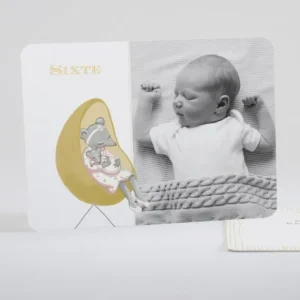 Faire-part de naissance Petite souris endormie*Faire-part Elégant Outlet