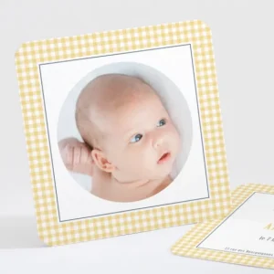 Faire-part de naissance Petit vichy photo*Faire-part Elégant Hot