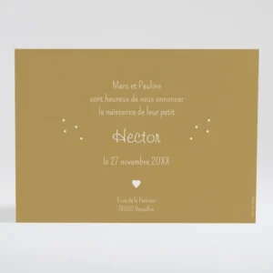 Faire-part de naissance Petit coeur*Faire-part Elégant Outlet