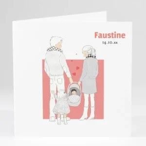 Faire-part de naissance Petit amour 2 enfants*Faire-part Elégant Best