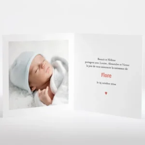 Faire-part de naissance Petit amour 4 enfants*Faire-part Elégant Fashion