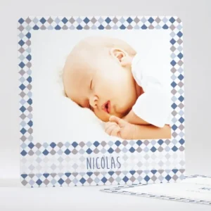 Faire-part de naissance Petits losanges*Faire-part Elégant Hot