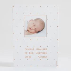 Faire-part de naissance Petits pois deux photos*Faire-part Elégant Best