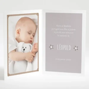 Faire-part de naissance Petit cowboy prenom*Faire-part Elégant Discount