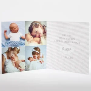 Faire-part de naissance Petit ours polaire photo*Faire-part Elégant New