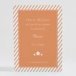 Faire-part de naissance Petites rayures diagonales*Faire-part Elégant Outlet
