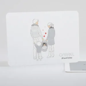 Faire-part de naissance Petit amour paysage 2 enfants*Faire-part Elégant Outlet