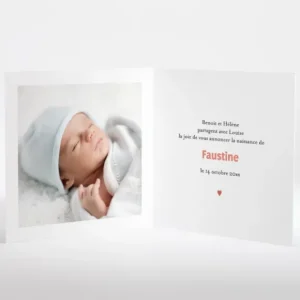 Faire-part de naissance Petit amour 2 enfants*Faire-part Elégant Best