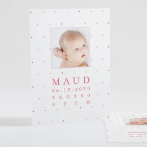 Faire-part de naissance Petits pois deux photos*Faire-part Elégant Best