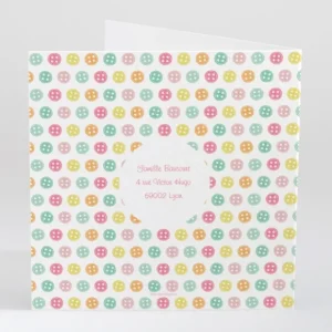 Faire-part de naissance Petits boutons colores*Faire-part Elégant New