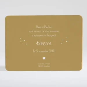 Faire-part de naissance Petit coeur*Faire-part Elégant Outlet