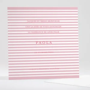 Faire-part de naissance Petites rayures elegantes*Faire-part Elégant New