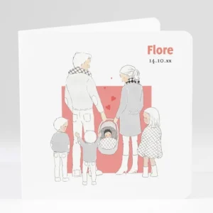 Faire-part de naissance Petit amour 4 enfants*Faire-part Elégant Fashion