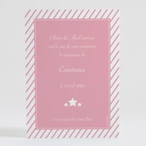Faire-part de naissance Petites rayures diagonales*Faire-part Elégant Outlet