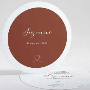 Faire-part de naissance Petit coeur dore*Faire-part Elégant Hot