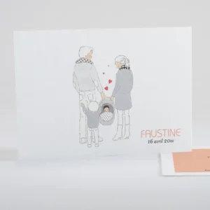 Faire-part de naissance Petit amour paysage 2 enfants*Faire-part Elégant Outlet