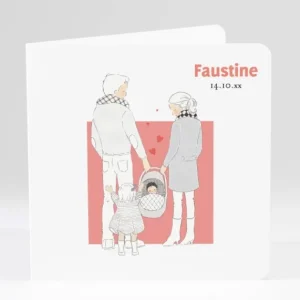 Faire-part de naissance Petit amour 2 enfants*Faire-part Elégant Best