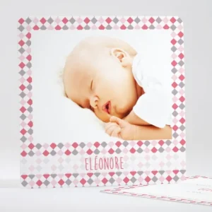 Faire-part de naissance Petits losanges*Faire-part Elégant Hot
