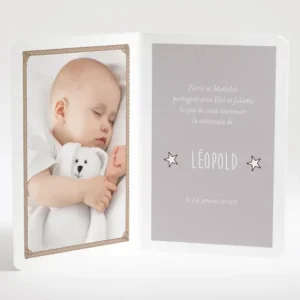 Faire-part de naissance Petit cowboy prenom*Faire-part Elégant Discount