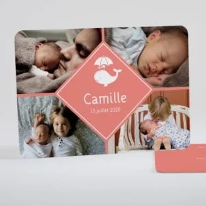 Faire-part de naissance Petite baleine*Faire-part Elégant Online