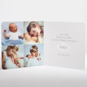 Faire-part de naissance Petit ours polaire photo*Faire-part Elégant New