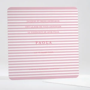 Faire-part de naissance Petites rayures elegantes*Faire-part Elégant New
