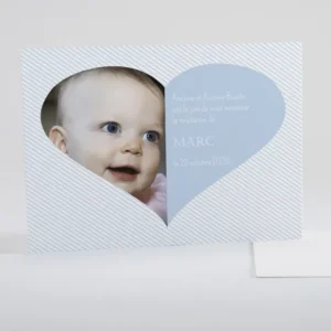Faire-part de naissance Photo coeur*Faire-part Elégant Outlet