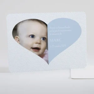 Faire-part de naissance Photo coeur*Faire-part Elégant Outlet