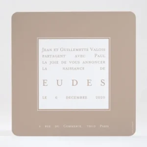 Faire-part de naissance Photo justifie elegant*Faire-part Elégant Discount